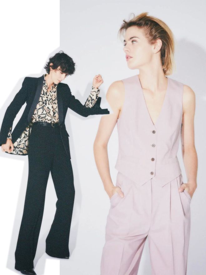 九游体育网站：BarbaraBui2024春夏系列马甲与西服、直筒裤利落直线(图9)