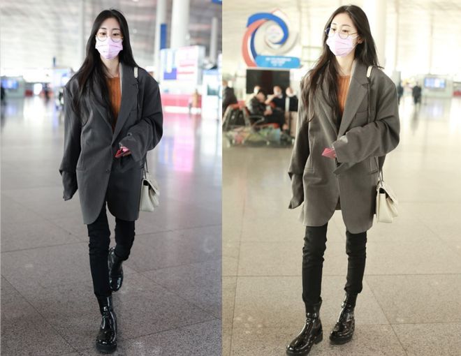 张碧晨可别再瘦了小身板配宽松西装有点违和感觉都没撑起来(图7)