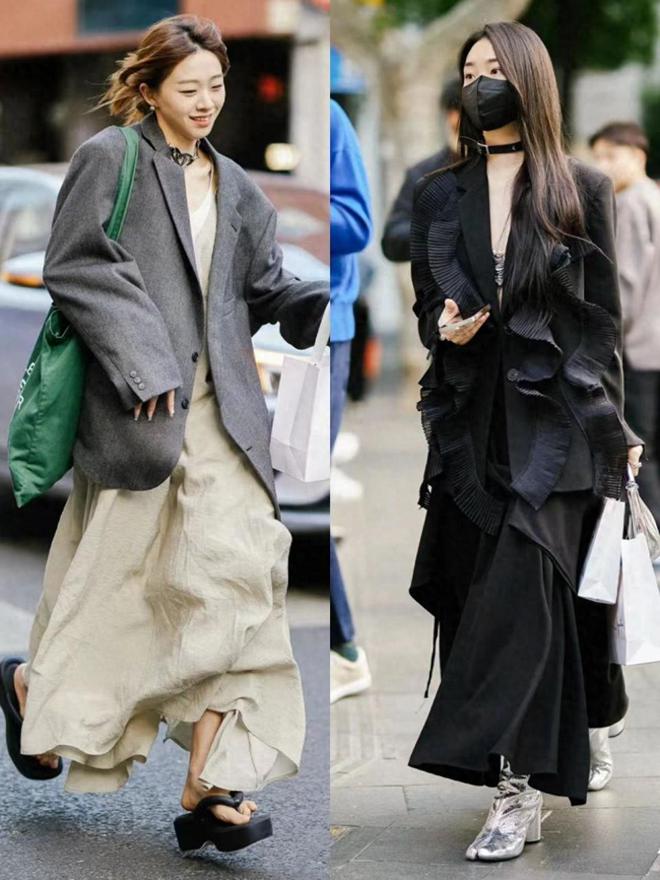 九游体育：快入秋了才发现：卫衣不兴了！满街都在穿“奶奶西装”洋气保暖(图3)