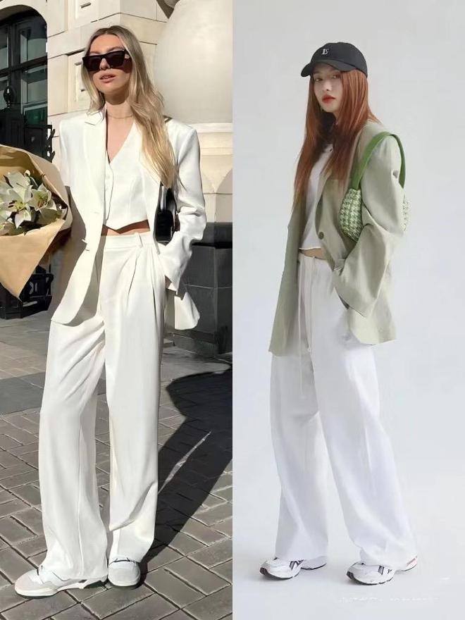 初秋火了一种穿搭叫做“西装+运动鞋”时髦拉风、超显高！(图1)