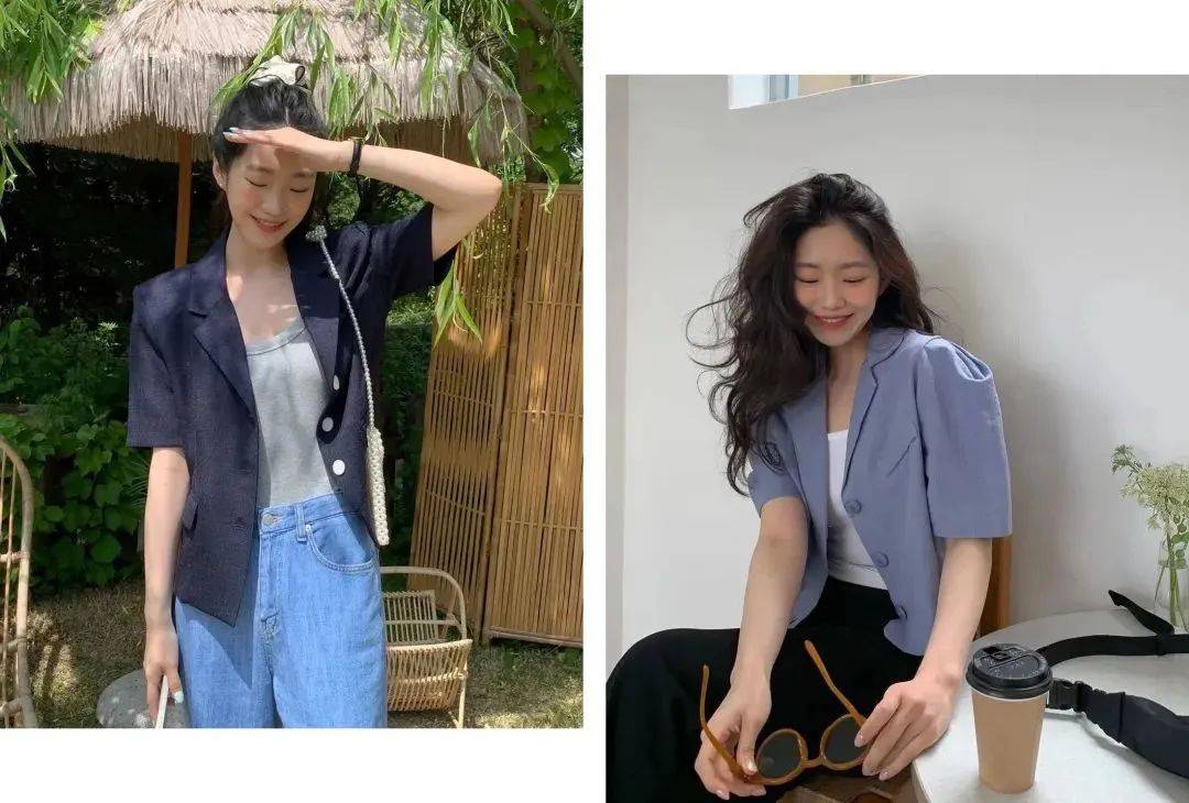 九游体育网站：T恤穿腻了？夏天想要进阶高级时髦精？2024夏天流行的“短袖西服”比T恤时髦比外套凉爽！(图2)