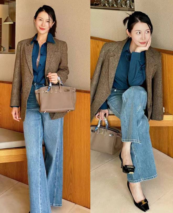 九游体育:春天还是小西装和风衣最好穿优雅干练显气质中年女人快准备好(图3)