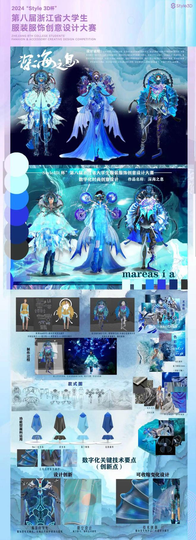 获奖揭晓（附效果图）2024“Style3D杯”浙江省大学生服装服饰创意设计大赛获奖公布(图6)